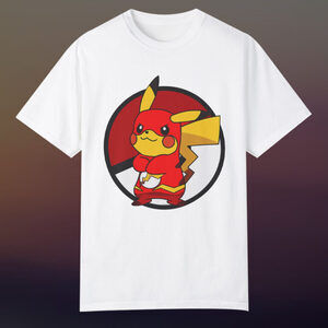 Pokemon T-Shirt Pikachu The Flash Funny Anime Cartoon Crossover Graphic Tee
